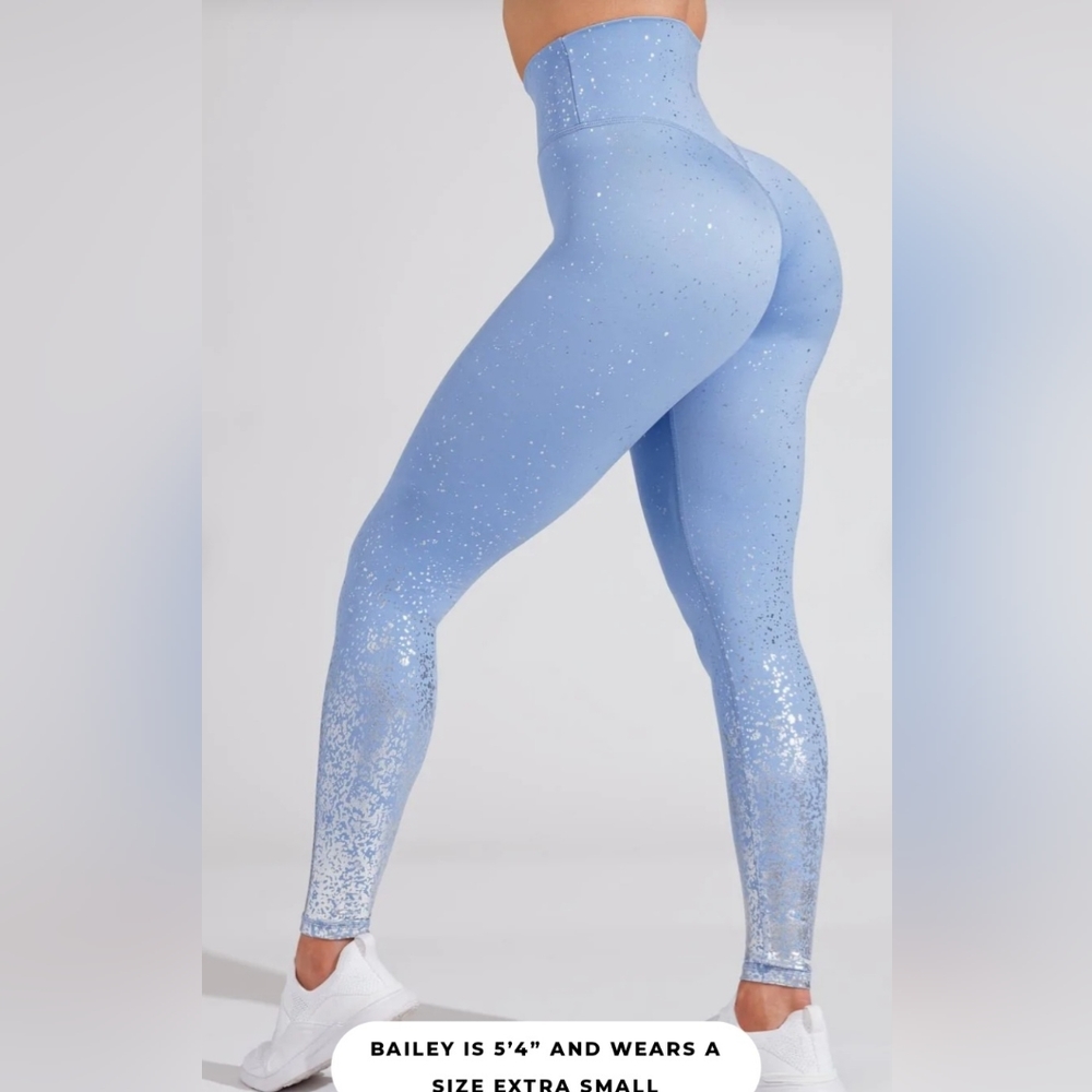BuffBunny Dazzle Leggings in Rainwater blue